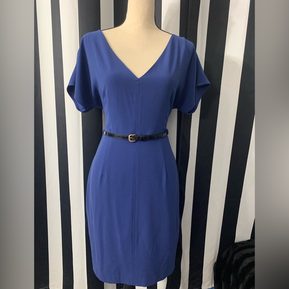 Bebe Blue V-Neck Dress